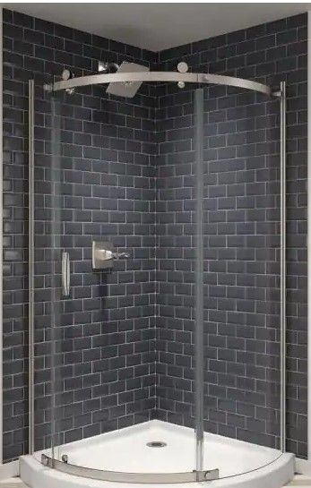 Photo 1 of **BOX  R3 ONLY **INCOMPLETE** MISSING BOX R1, MISSING BOX N3
Delta
Classic 38 in. W x 72 in. H Round Sliding Frameless Corner Shower Enclosure in Stainless Steel