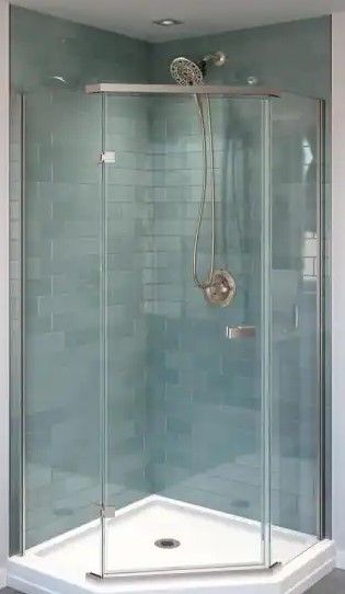 Photo 1 of **IMCOMPLETE, BOX N1 ONLY** MISSING BOX N2 AND BOX N3**
Delta
Classic 38 in. W x 72 in. H Neo-Angle Pivot Semi Frameless Corner Shower Enclosure in Stainless