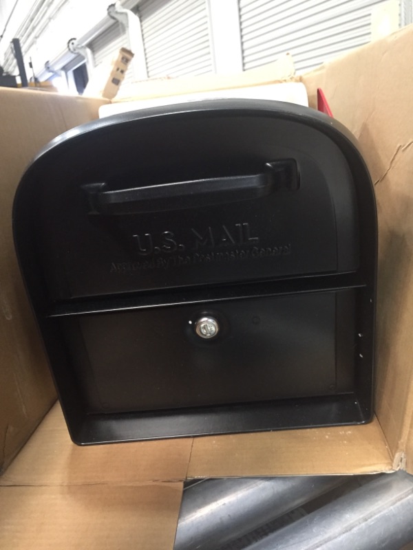 Photo 2 of ***MISSING KEYS*** Oasis 360 Black, Large, Steel, Locking Parcel Mailbox with 2-Access Doors
