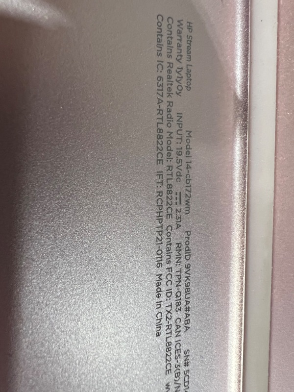 Photo 1 of HP Stream 14-cb Laptop Intel Celeron 4GB RAM 64GB eMMC 14-inch HD WLED