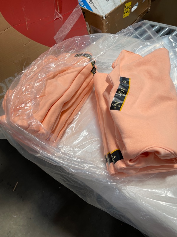 Photo 2 of Kid' Fleece Raw Edge Boxy Cropped Hoodie - Art Cla™ Light Peach XTRA SMALL 
