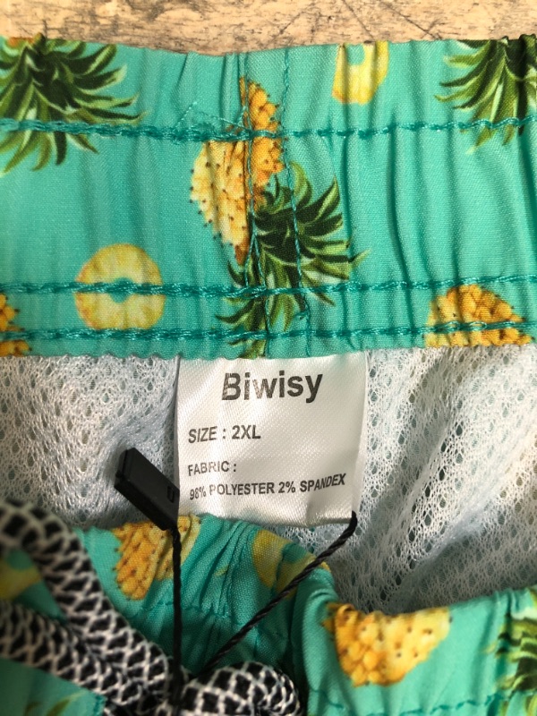 Photo 3 of Biwisy Mens Swimming Trunks Quick-Dry with Compression Liner 2 in 1 Swim Shorts with Zipper Pockets size: 2XL 
