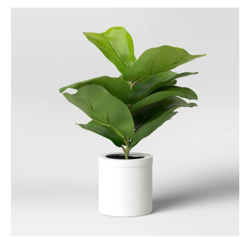 Photo 1 of 15" x 10" Artificial Fiddle Leaf Plant in Pot - Threshold™ 2pk