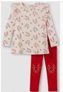 Photo 1 of 7 pack - Toddler Girls' Reindeer Holiday Long Sleeve Top & Leggings Set - Cat & Jack™ - 12M 