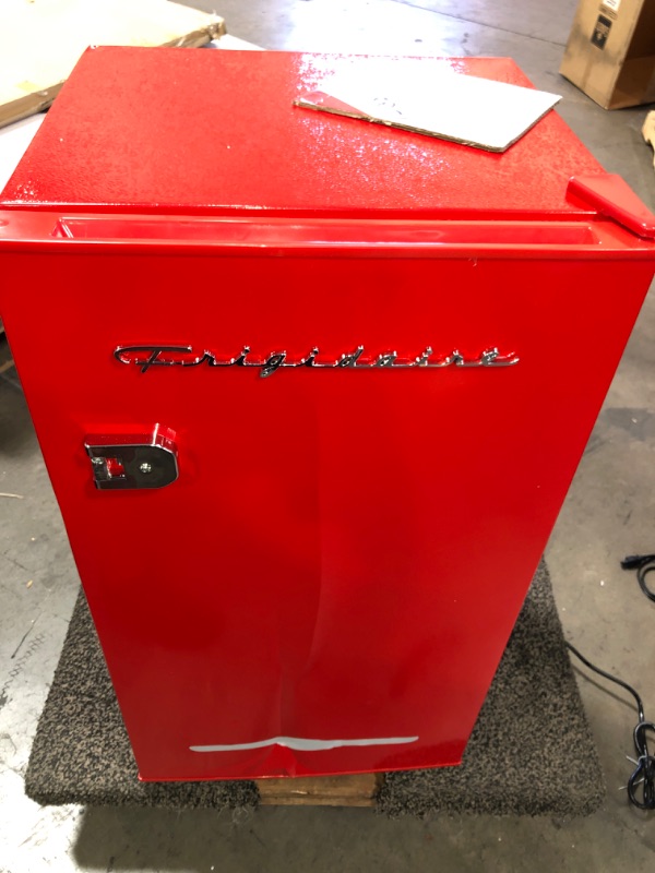 Photo 3 of Frigidaire 3.2 Cu. Ft. Retro Compact Refrigerator with Side Bottle Opener EFR376, Red