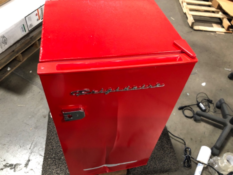 Photo 4 of Frigidaire 3.2 Cu. Ft. Retro Compact Refrigerator with Side Bottle Opener EFR376, Red