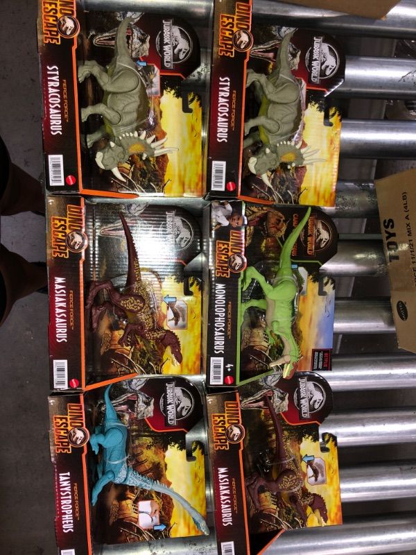 Photo 2 of 6 PACK- Jurassic World assorted Fierce Force Dinosaur Action Figures- 3 Year Olds & up