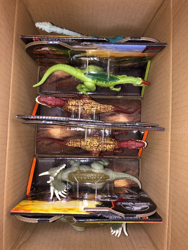 Photo 1 of 6 PACK- Jurassic World assorted Fierce Force Dinosaur Action Figures- 3 Year Olds & up