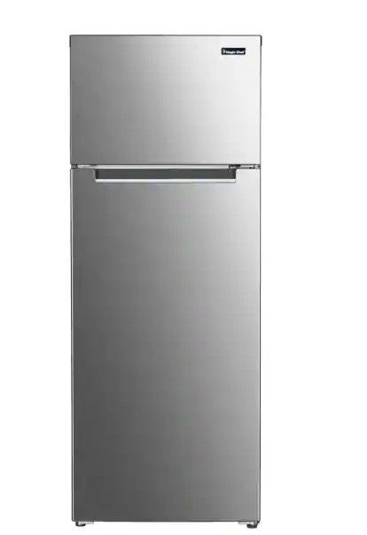 Photo 1 of Magic Chef 7.4 cu. ft. 2-Door Mini Fridge in Platinum Steel with Freezer