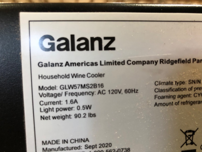 Photo 4 of Parts only !!! Galanz 24 in. 47-Bottle Wine Cooler in Stainless Steel, with Electrical Temperature Control