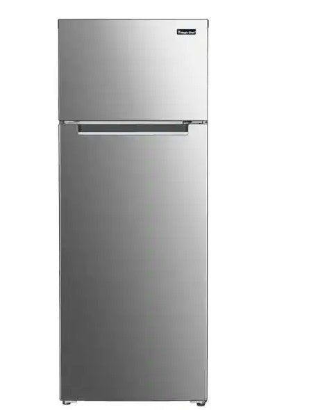 Photo 1 of Magic Chef 7.4 cu. ft. 2-Door Mini Fridge in Platinum Steel with Freezer