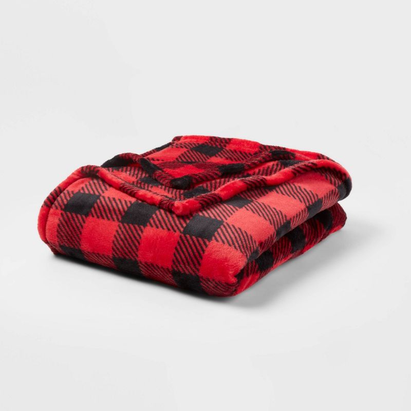 Photo 1 of 3 OF- Twin/Twin XL Value Plush Holiday Print Bed Blanket - Wondershop™
