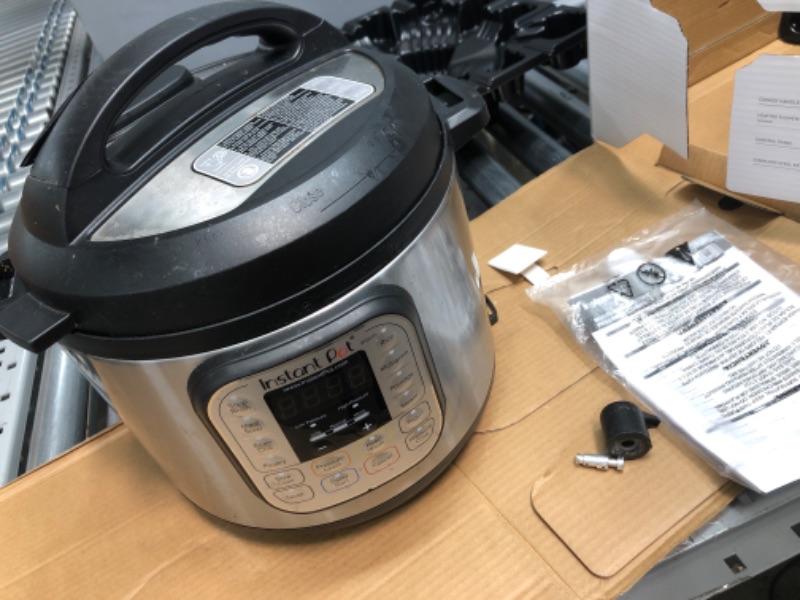 Photo 2 of **UNABLE TO TEST**MISSING POWER CORD** Instant Pot Duo 7-in-1 Electric Pressure Cooker, Slow Cooker, Rice Cooker, Steamer, Sauté, Yogurt Maker, Warmer & Sterilizer, 8 Quart, Stainless Steel/Black
