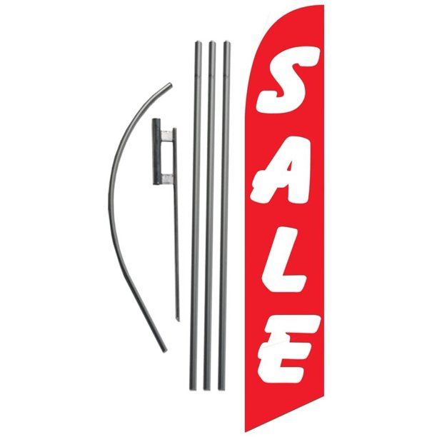 Photo 1 of ***ITEM DIFFERENT FROM STOCK PHOTO** 5FT FLAGPOLE RED SALE SIGN