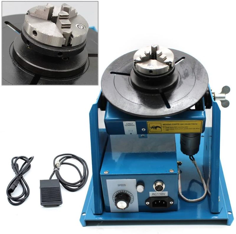 Photo 1 of 110V Rotary Welding Positioner Turntable Table Mini 2.5" 3 Jaw Lathe Chuck 180mm Portable Welder Positioner Turntable Machine Equipment 2-10 r/min Adjustable Speed
