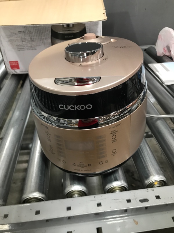 Photo 2 of CUCKOO CRP-EHSS0309FG | 3-Cup (Uncooked) Induction Heating Pressure Rice Cooker | 15 Menu Options, Auto-Clean, Voice Guide, Made in Korea | Gold
