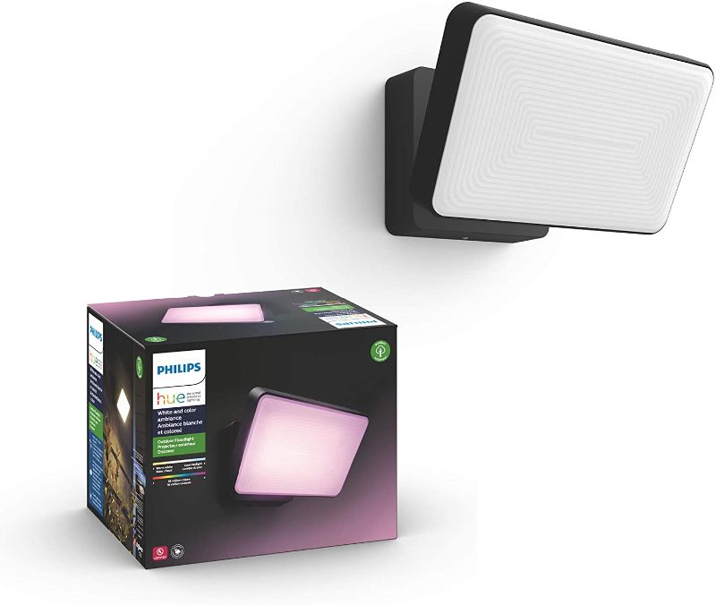 Photo 1 of *** MISSING HARDWARE ***
Philips Hue Discover Outdoor White & Color Ambiance Smart Floodlight (Hue Hub Required, Smart Light Works 