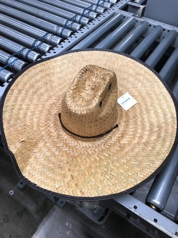 Photo 2 of Double Weaved Hard Shell Shade Hat Large Fit Wide Brim Straw Hat Tan
