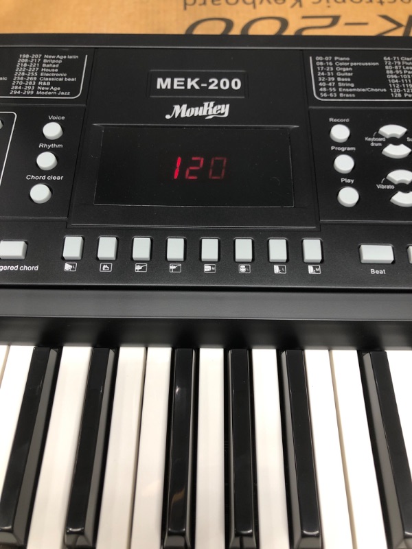 Photo 3 of Moukey Keyboard Piano, 61 Key Piano Keyboard, Full-Size Electric Piano, Superior Sound and Powerful Functions, Electric Keyboard with Digital Piano Stand, Music Stand, Bench and Headphones
