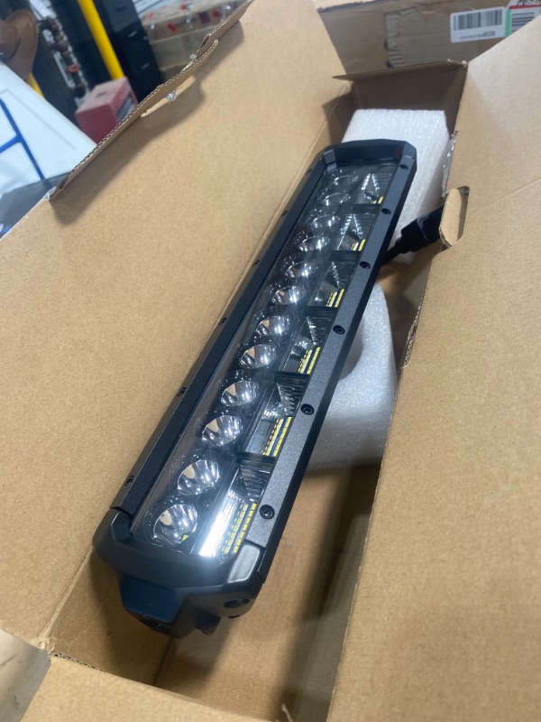 Photo 2 of LZHOU TECH 12 Inch Light Bar Super Bright,Off Road Fog LED Light with Wiring Harness 162W Dual Row Light Spot Flood Work Light Bar for Trucks Vehicle SUV ATV UTV Boat
