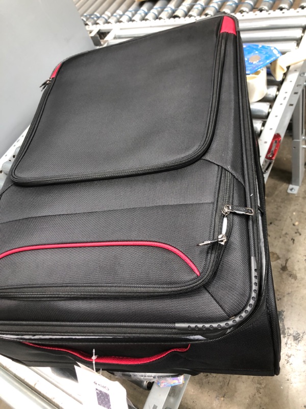 Photo 1 of Coolife Luggage 3 Piece Set Suitcase Spinner Softshell lightweight (black+red)
