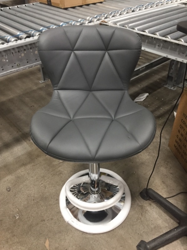 Photo 2 of Leader Shell Back Bar Stools  Adjustable Bar Stool with Back , Swivel Barstools (Grey)
