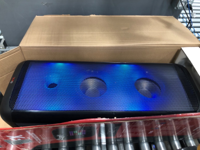 Photo 2 of QFX LMS-28 Bluetooth Rechargeable Party Sound System with Liquid Motion Lights (2021 Model)
