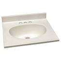 Photo 1 of 19 in. W x 17 in. D Cultured Marble Vanity Top in White on White with White on White Basin and 4 in. Faucet Spread
