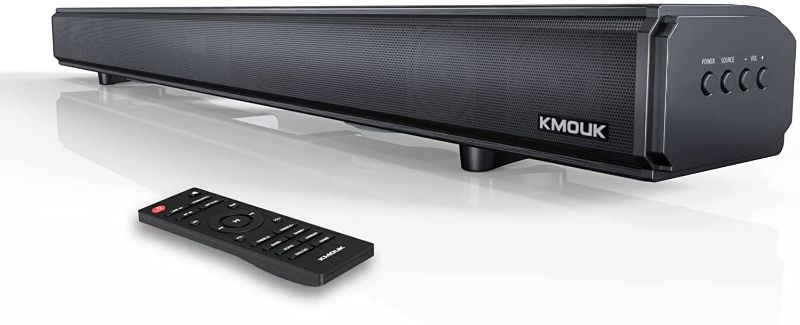 Photo 1 of ***PARTS ONLY*** Sound Bars for TV, KMOUK Sound Bar with Built-in Dual Subwoofers, Soundbar with 6 Speakers, 4 Equalizer Mode Bluetooth 5.0, HDMI ARC/Optical/AUX Connection, 100W Soundbar 2.1 with Bass
