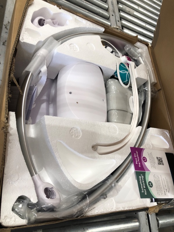 Photo 2 of 4moms mamaRoo 4 Multi-Motion Baby Swing, Bluetooth Baby Rocker with 5 Unique Motions, Nylon Fabric, Grey
