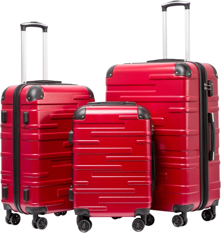 Photo 1 of Coolife Luggage Expandable(only 28") Suitcase 3 Piece Set with TSA Lock Spinner 20in24in28in (red)
