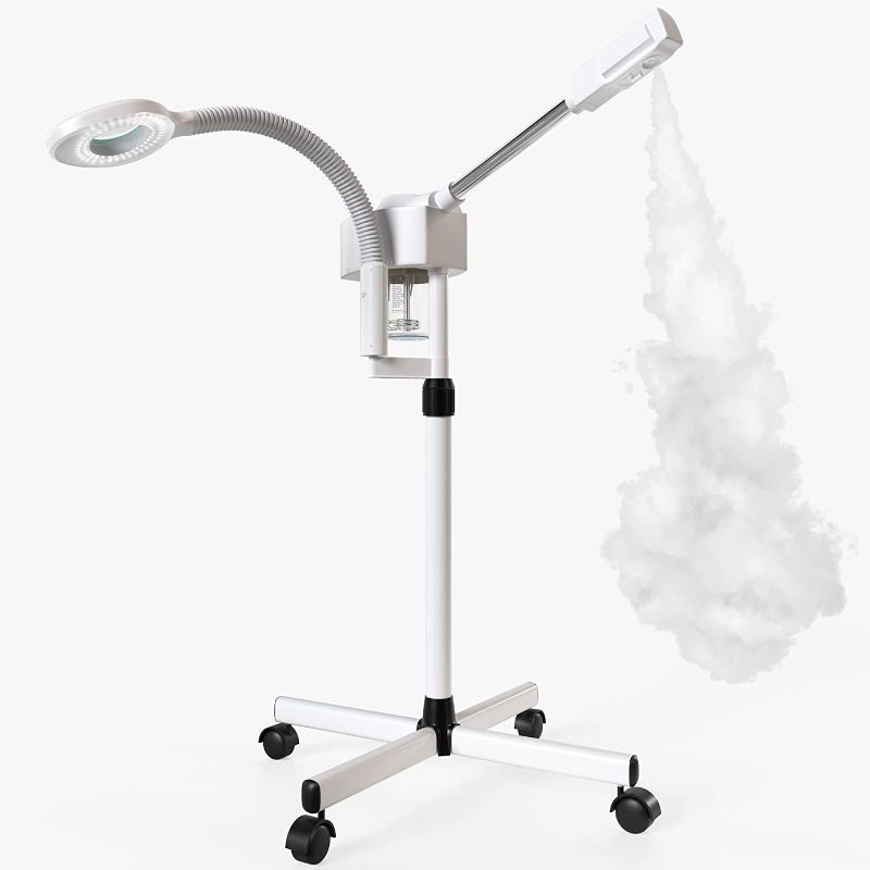 Photo 1 of 2 in 1 Professional Facial Steamer, Loxey Face Steamer with Adjustable 5X Magnifying lamp and Stronger Nano Ionic Hot Mist for Facial Deep Cleaning for Professional Beauty Salon or Home Use.
