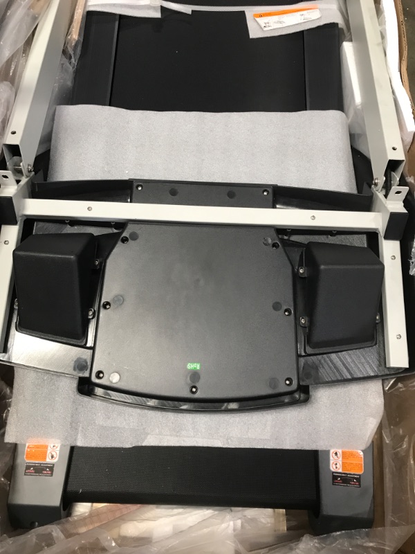 Photo 3 of **DAMAGED FROM SHIPPING** Sunny Health & Fitness Exercise Treadmills, Motorized Running Machine for Home with Folding, Easy Assembly, Sturdy, Portable and Space Saving - SF-T7603, Grey
