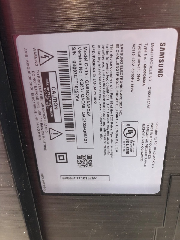 Photo 1 of SAMSUNG 55-Inch Class QLED Q60A Series - 4K UHD Dual LED Quantum HDR Smart TV with Alexa Built-in (QN55Q60AAFXZA, 2021 Model)