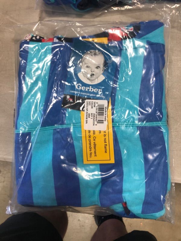 Photo 1 of Gerber Baby Boys' 2pk Deep Sleeper Shark Snug Fit Footed Pajama - Blue
size 18m 