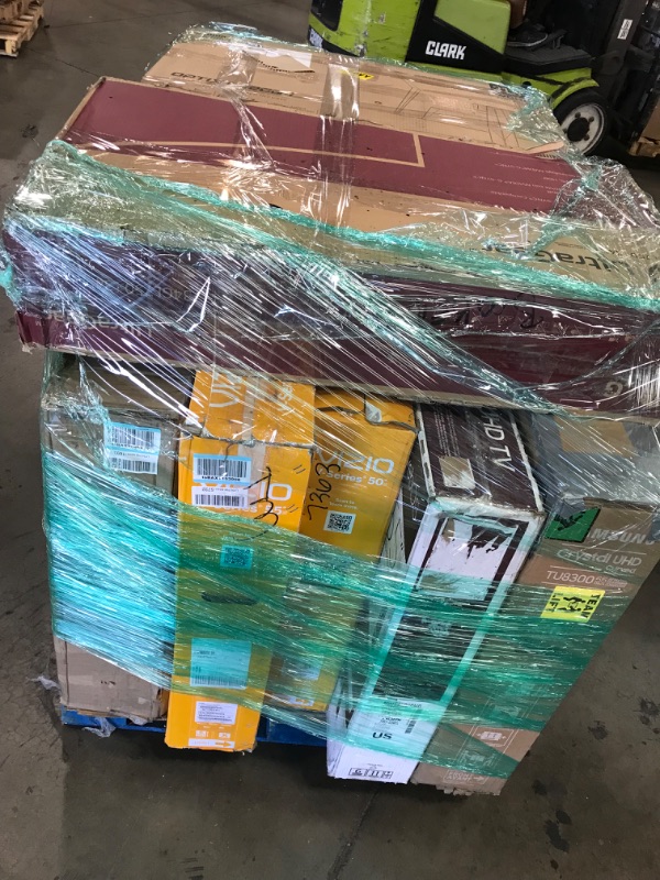 Photo 1 of PALLET OF ASSORTED DAMAGED TVS AND MONITORS SOLD AS IS NON REFUNDABLE
