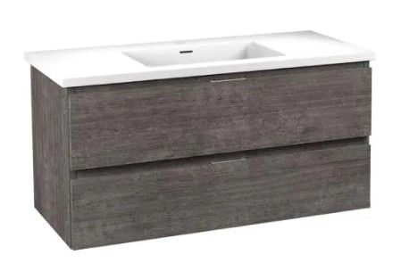 Photo 1 of (MISSING COUNTERTOP; DAMAGED BACK BOTTOM FRAME)
ANZZI Conques 39 in. W x 18 in. D x 20 in. H Bathroom Vanity Side Cabinet in Rich Gray with White Marble Top with White Basin