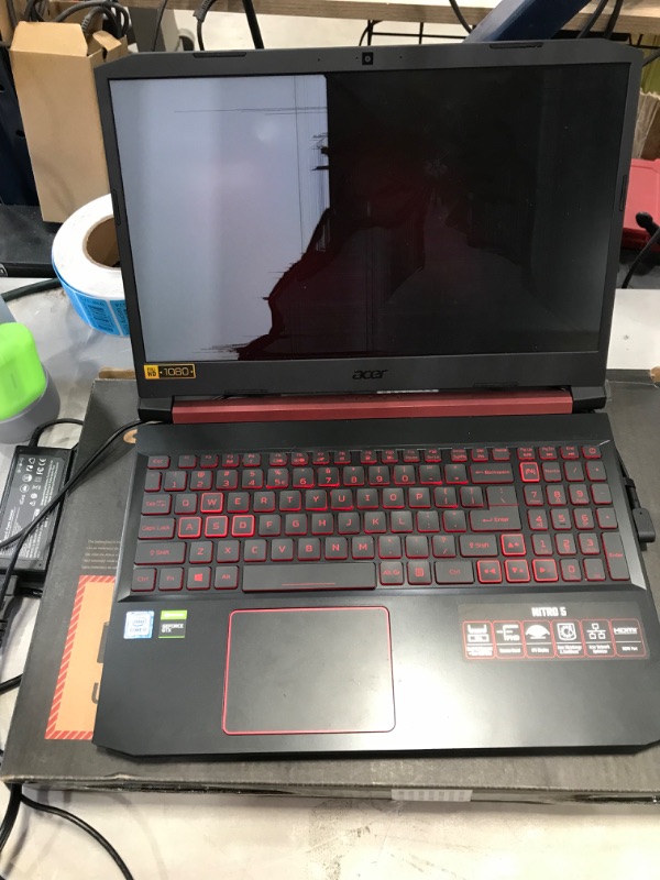 Photo 1 of PARTS ONLY SCREEN DAMAGED SOLD AS IS NON REFUNDABLE 
Acer Nitro 5 Gaming Laptop, 9th Gen Intel Core i5-9300H, NVIDIA GeForce GTX 1650, 15.6" Full HD IPS Display, 8GB DDR4, 256GB NVMe SSD, Wi-Fi 6, Backlit Keyboard, Alexa Built-in, AN515-54-5812