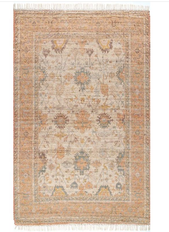 Photo 1 of (DIRTY) 
Multi Floral Persian Tassel 5' x 8' Area Rug
