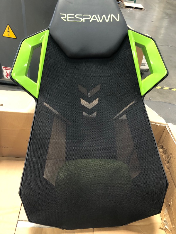 Photo 2 of (MISSING HEAD PILLOW/HARDWARE; TORN MATERIAL)
RESPAWN 200 Racing Style Gaming Chair, in Green RSP 200 GRN