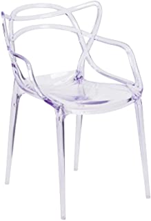 Photo 1 of (SUPERFICIAL CRACKED BACK SUPPORT) 
Flash Furniture Nesting Series Transparent Stacking Side Chair