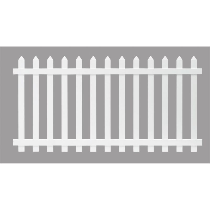 Photo 1 of Veranda Glendale 4 Ft. H X 8 Ft. W White Vinyl Spaced Picket Fence Panel with Pointed Pickets

