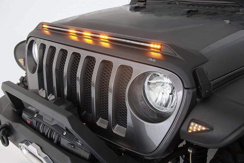 Photo 1 of Auto Ventshade [AVS] Aeroskin Lightshield Hood Protector | Low Profile, Black, 1 pc | 753156 | Fits 2020 - 2022 Jeep Gladiator, 2018 - 2022 Jeep Wrangler JL (2-Door & 4-Door)
