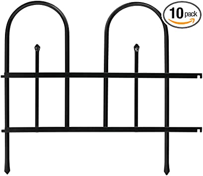 Photo 1 of 16 in Round Black Powder-Coated Finish Metal, Linking Top Fence 18.25 in L x 16 in H, ( Set of 10 Pieces)
