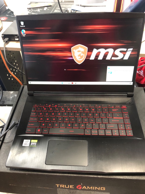 Photo 2 of MSI GF65 Gaming Laptop: 15.6" 144Hz FHD 1080p, Intel Core i7-10750H 6 Core, NVIDIA GeForce RTX 3060, 16GB, 512GB NVMe SSD, WiFi 6, Red Keyboard, Win 10, Black (10UE-047)