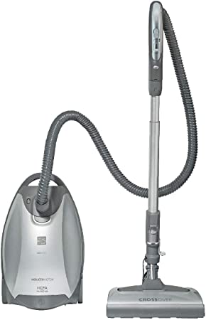 Photo 1 of Kenmore Elite 21814 Pet Friendly CrossOver Lightweight Bagged HEPA Canister Vacuum with Pet PowerMate, Extended Telescoping Wand, Retractable Cord, 2 Floor Nozzles, and 4 Cleaning Tools-Silver/Gray