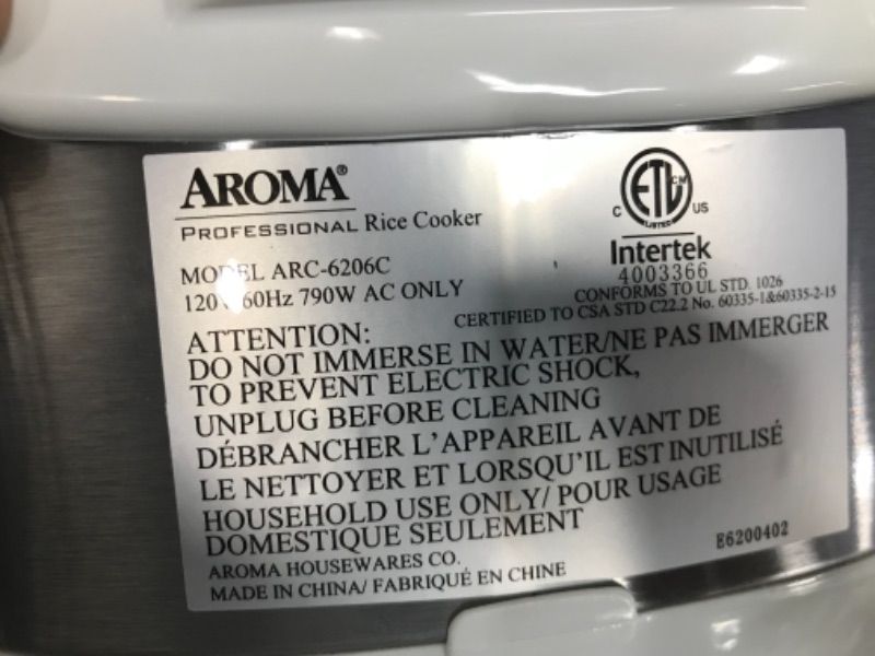 Photo 5 of Aroma Housewares ARC-6106AW Digital Rice Cooker, Slow Cooker, High End Japanese Style, 2021 Model, white, 12-cup cooked rice (6-cup uncooked)
