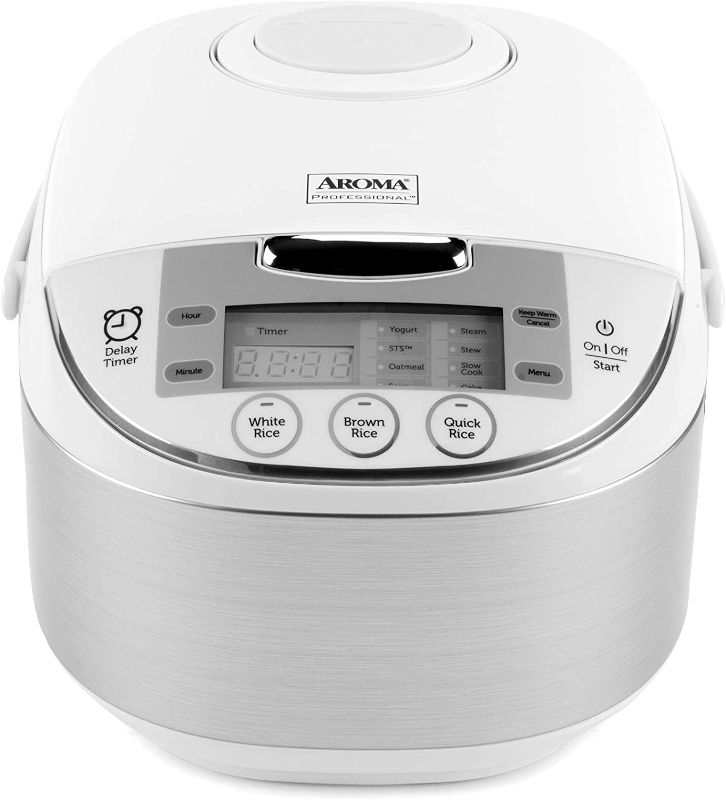 Photo 1 of Aroma Housewares ARC-6106AW Digital Rice Cooker, Slow Cooker, High End Japanese Style, 2021 Model, white, 12-cup cooked rice (6-cup uncooked)
