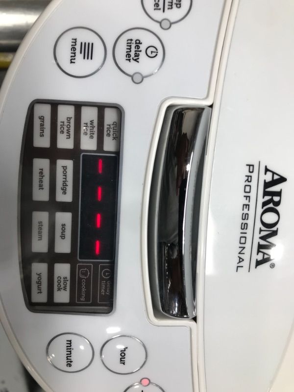 Photo 4 of Aroma Housewares ARC-6106AW Digital Rice Cooker, Slow Cooker, High End Japanese Style, 2021 Model, white, 12-cup cooked rice (6-cup uncooked)
