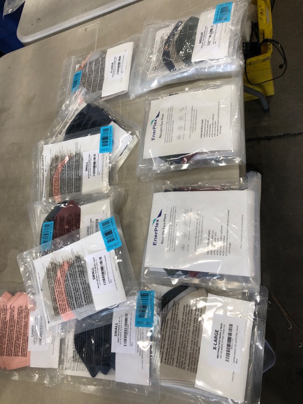 Photo 1 of ASSORTED BUNDLE OF MASKS (45 CT) (ALL SIZES S,M,L,XL)
